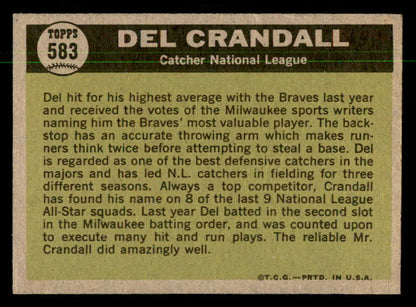 1961 Topps Baseball #583 Del Crandall A.S. Braves NR-MT 550427