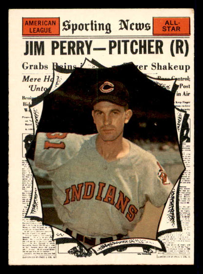 1961 Topps Baseball #584 Jim Perry A.S. Indians NR-MT 550428
