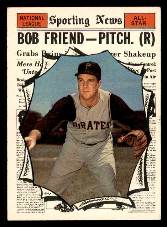 1961 Topps Baseball #585 Bob Friend A.S. Pirates NR-MT 550443