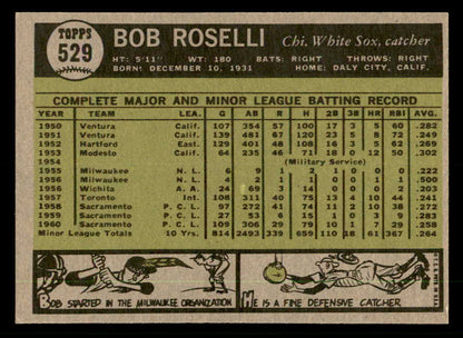 1961 Topps Baseball #529 Bob Roselli White Sox EX-MT 550454