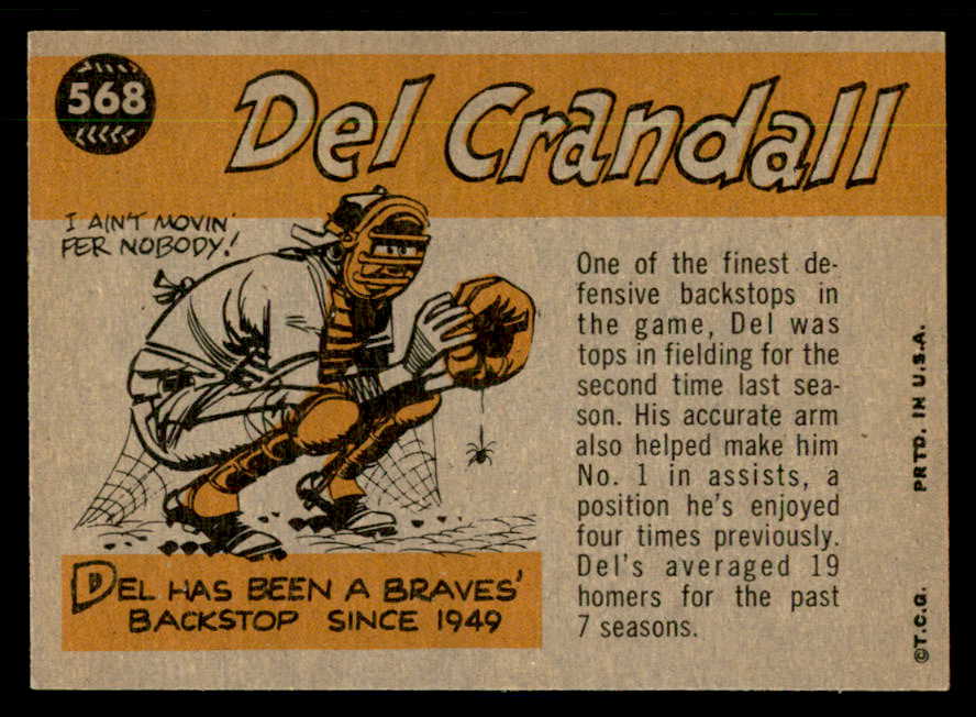 1960 Topps Baseball #568 Del Crandall A.S. Braves EX-MT 550474