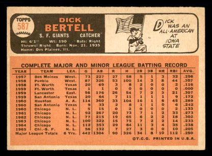 1966 Topps Baseball #587 Dick Bertell Giants VG-EX 550542