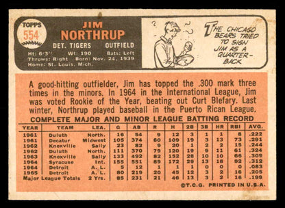 1966 Topps Baseball #554 Jim Northrup Tigers VG 550563