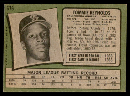 1971 Topps Baseball #676 Tommie Reynolds Angels VG-EX 550637