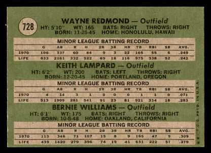 1971 Topps Baseball #728 Bernie Williams Giants EX-MT 550651