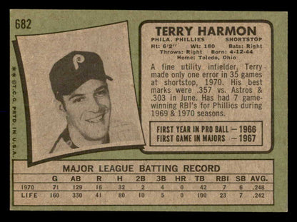 1971 Topps Baseball #682 Terry Harmon Phillies EX-MT 550693