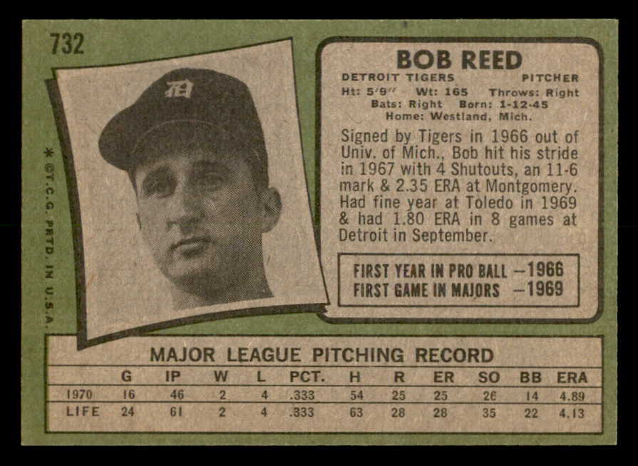 1971 Topps Baseball #732 Bob Reed Tigers NR-MT 550734