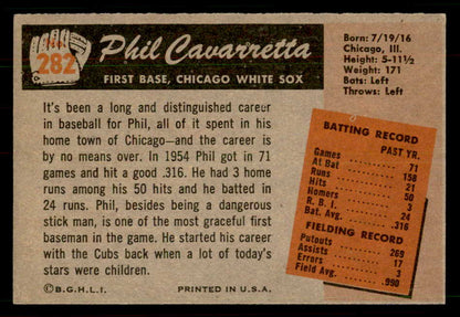 1955 Bowman Baseball #282 Phil Cavarretta White Sox EX 550797