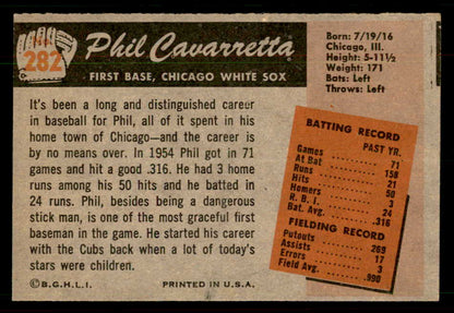 1955 Bowman Baseball #282 Phil Cavarretta White Sox EX 550798