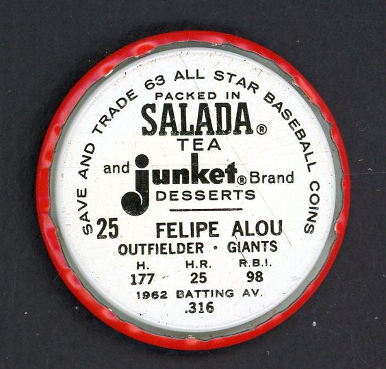 1963 Salada Baseball #025 Felipe Alou Giants EX-MT 551169