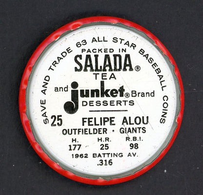1963 Salada Baseball #025 Felipe Alou Giants EX-MT 551169