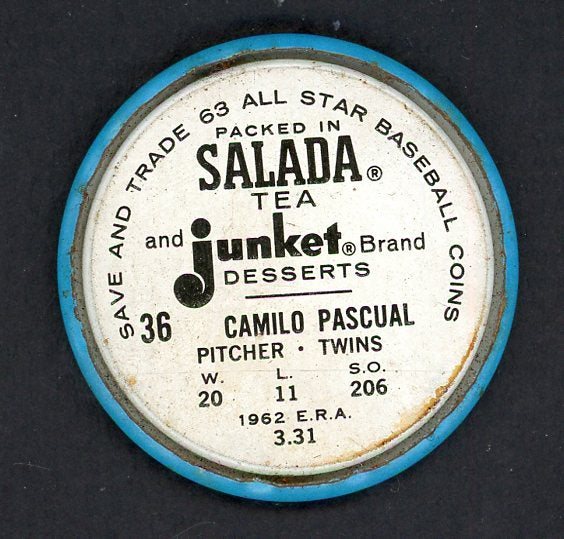1963 Salada Baseball #036 Camilo Pascual Twins EX 551176