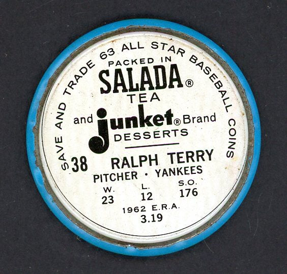 1963 Salada Baseball #038 Ralph Terry Yankees EX-MT 551180