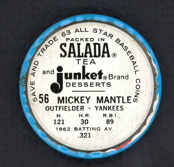 1963 Salada Baseball #056 Mickey Mantle Yankees EX+/EX-MT 551184