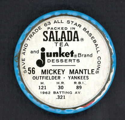 1963 Salada Baseball #056 Mickey Mantle Yankees EX+/EX-MT 551184