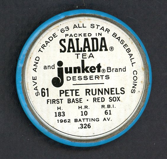 1963 Salada Baseball #061 Pete Runnels Red Sox EX-MT 551185