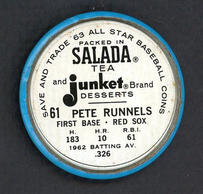 1963 Salada Baseball #061 Pete Runnels Red Sox EX-MT 551185