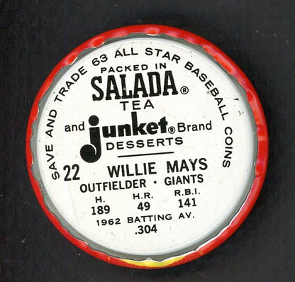 1963 Salada Baseball #022 Willie Mays Giants NR-MT 551190