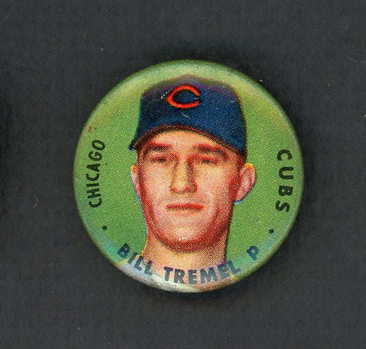 1956 Topps Baseball Pins Bill Tremel Cubs EX-MT 551191