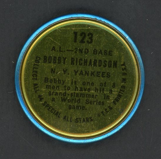 1964 Topps Baseball Coins #123 Bobby Richardson A.S. Yankees EX+/EX-MT 551221