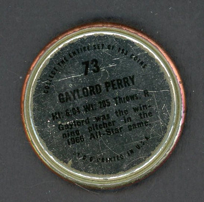 1971 Topps Baseball Coins #073 Gaylord Perry Giants VG-EX 551228