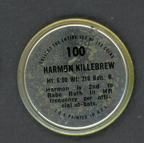 1971 Topps Baseball Coins #100 Harmon Killebrew Twins VG 551232