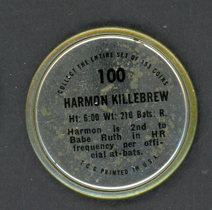 1971 Topps Baseball Coins #100 Harmon Killebrew Twins VG 551232