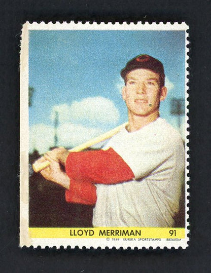 1949 Eureka Sportstamps #091 Lloyd Merriman Reds EX 551263