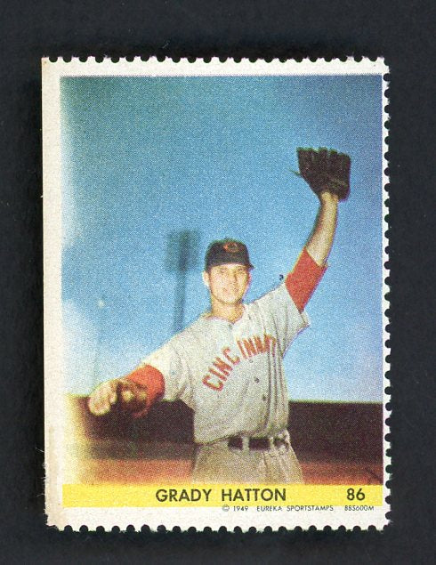1949 Eureka Sportstamps #086 Grady Hatton Reds EX 551264