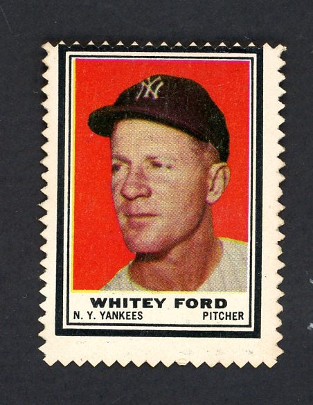 1962 Topps Baseball Stamps Whitey Ford Yankees VG 551267
