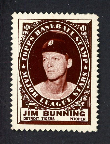 1961 Topps Baseball Stamps Jim Bunning Tigers EX 551277