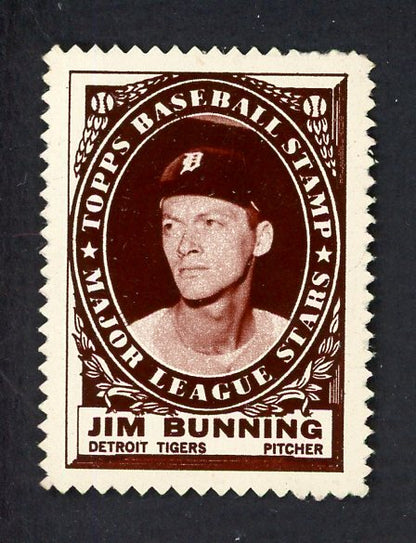 1961 Topps Baseball Stamps Jim Bunning Tigers EX 551277
