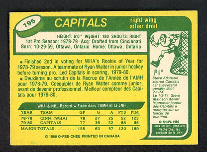1980 O Pee Chee Hockey #195 Mike Gartner Capitals EX-MT 551291