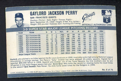 1971 Kelloggs Baseball #006 Gaylord Perry Giants VG 551303