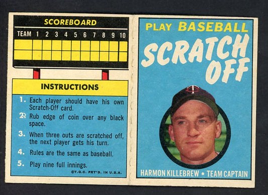 1970 Topps Baseball Scratch Offs Harmon Killebrew Twins EX+/EX-MT 551322