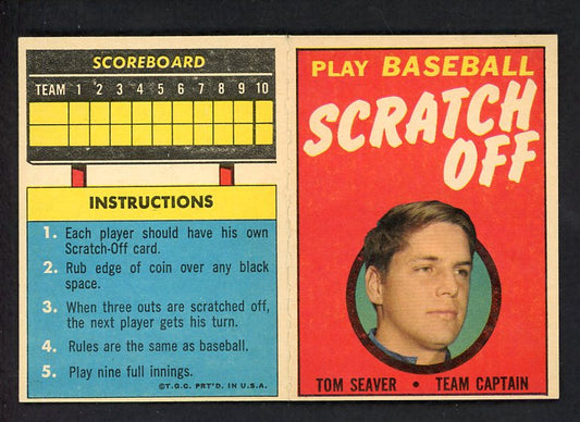1970 Topps Baseball Scratch Offs Tom Seaver Mets EX-MT 551327