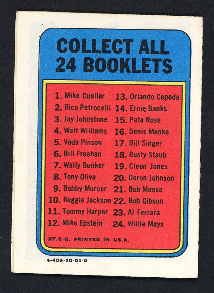 1970 Topps Baseball Story Booklets #015 Pete Rose Reds VG-EX 551333