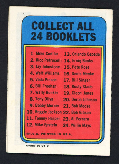 1970 Topps Baseball Story Booklets #015 Pete Rose Reds VG-EX 551333
