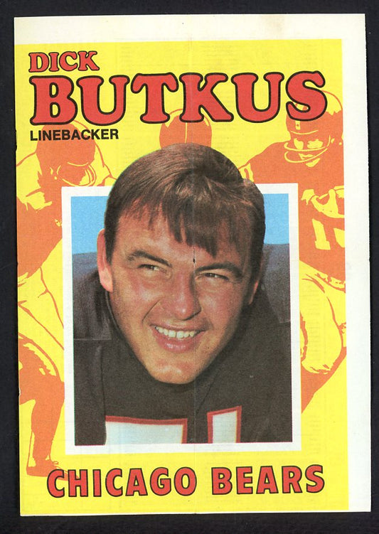1971 Topps Football Posters #028 Dick Butkus Bears VG-EX 551349