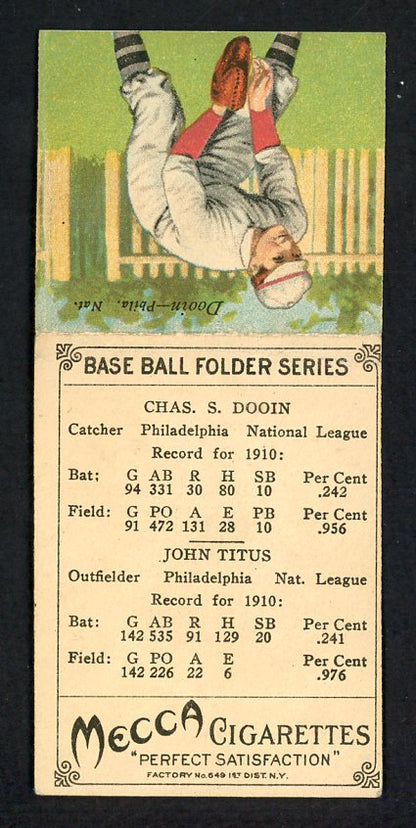 1911 T201 Mecca Double Folder Red Dooin John Titus EX 551350