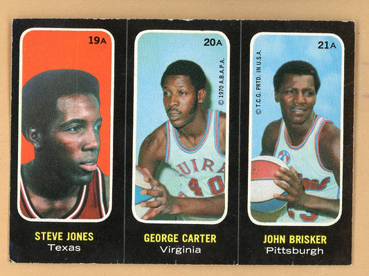 1971 Topps Basketball Trio Stickers #019A/20A/21A John Brisker Condors VG 551354