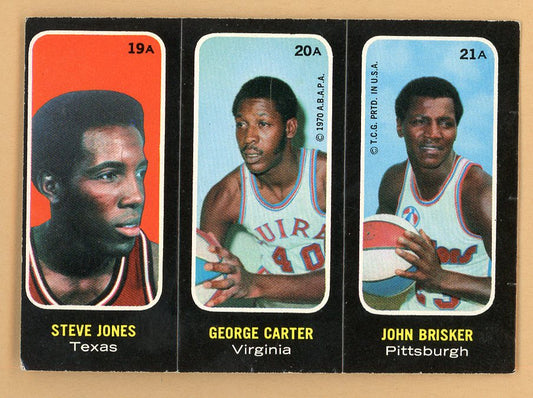 1971 Topps Basketball Trio Stickers #019A/20A/21A John Brisker Condors VG-EX 551360