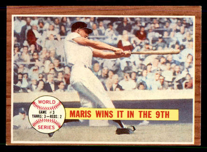 1962 Topps Baseball #234 World Series Game 3 Roger Maris EX 551401