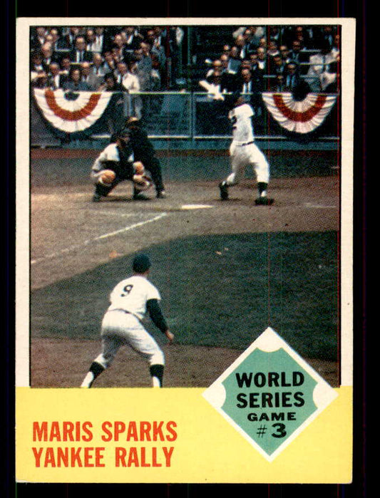 1963 Topps Baseball #144 World Series Game 3 Roger Maris EX-MT 551467