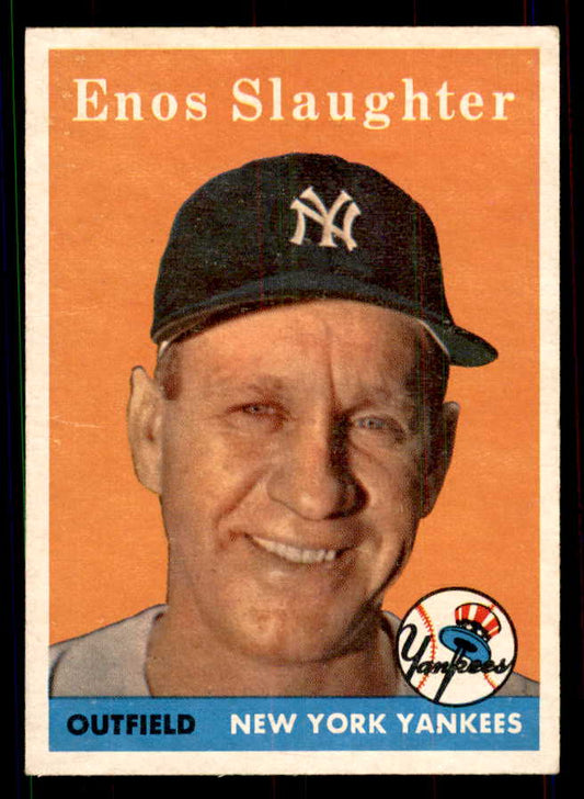 1958 Topps Baseball #142 Enos Slaughter Yankees EX-MT 551516