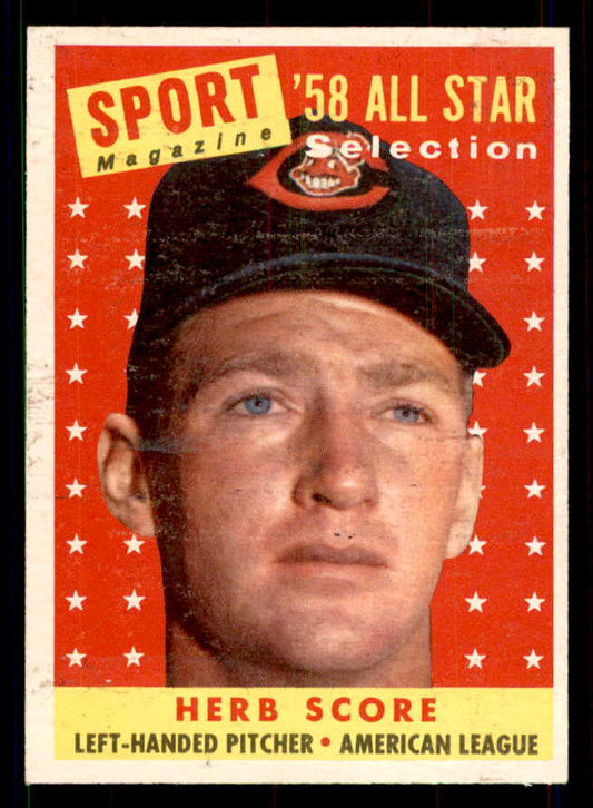 1958 Topps Baseball #495 Herb Score A.S. Indians EX-MT 551526