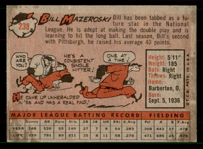 1958 Topps Baseball #238 Bill Mazeroski Pirates EX-MT 551544