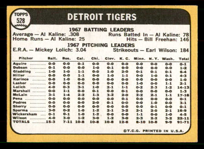 1968 Topps Baseball #528 Detroit Tigers Team EX-MT 551554