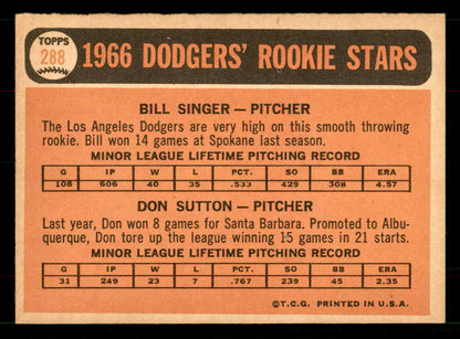 1966 Topps Baseball #288 Don Sutton Dodgers EX-MT 551567