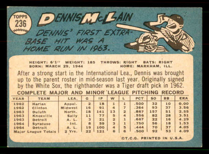 1965 Topps Baseball #236 Denny McLain Tigers EX-MT 551575